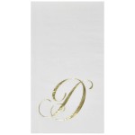 Gift Boutique 100 Gold Monogram Guest Napkins Letter D Disposable Paper Pack Elegant Metallic Golden Foil Dinner Hand Napkin for Bathroom Powder Room Wedding Holiday Baby Shower Decorative Towels