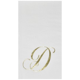 Gift Boutique 100 Gold Monogram Guest Napkins Letter D Disposable Paper Pack Elegant Metallic Golden Foil Dinner Hand Napkin for Bathroom Powder Room Wedding Holiday Baby Shower Decorative Towels