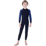 Dark Lightning 3/2mm Kids Wetsuit for Boys and Girls, Neoprene Thermal Swimsuit, Toddler/Junior/Youth One Piece Wet Suits for Scuba Diving,Blue/Size 4