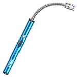 VEHHE Rechargable Lighter, Electric USB with LED Battery Display Safety Switch Longer Flexible Neck Arc Candle Lighter for Camping Cooking BBQs