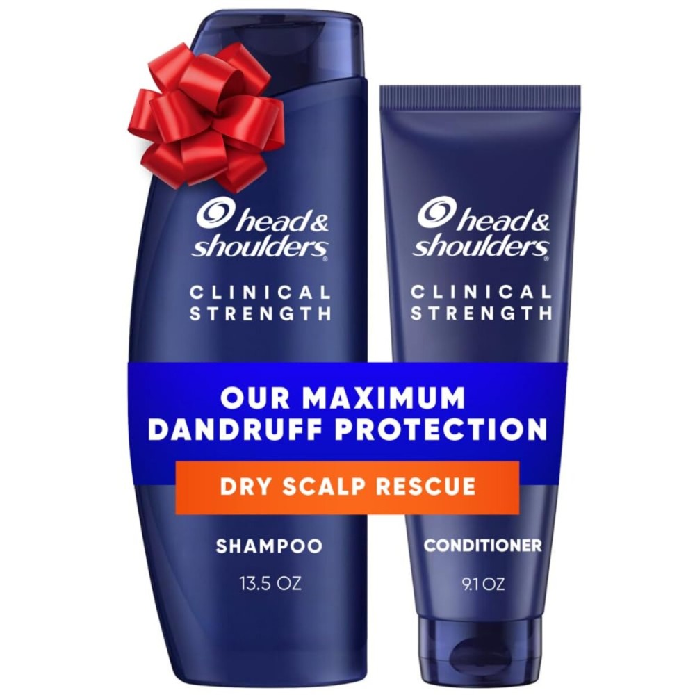 Head & Shoulders Anti-Dandruff Shampoo, Clinical Strength Dry Scalp Rescue, 1% Selenium Sulfide, Seborrheic Dermatitis Relief, Dry Scalp, 13.5 fl oz + Conditioner, 9.1oz