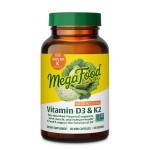 MegaFood Vitamin D3 5000 IU (125 mcg) - Vegetarian Supplements with Vitamin D3 K2 - Supports Bones, Teeth, Muscles & Immune Health - Certified Non-GMO - 60 Mini Capsules, 60 Servings
