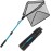 SAN LIKE Fishing Net Fish Landing Nets Ice Fishing Collapsible Telescopic Sturdy Pole Handle for Saltwater Freshwater Extending to 36/43/71/98inches (Blue-S-37inch)