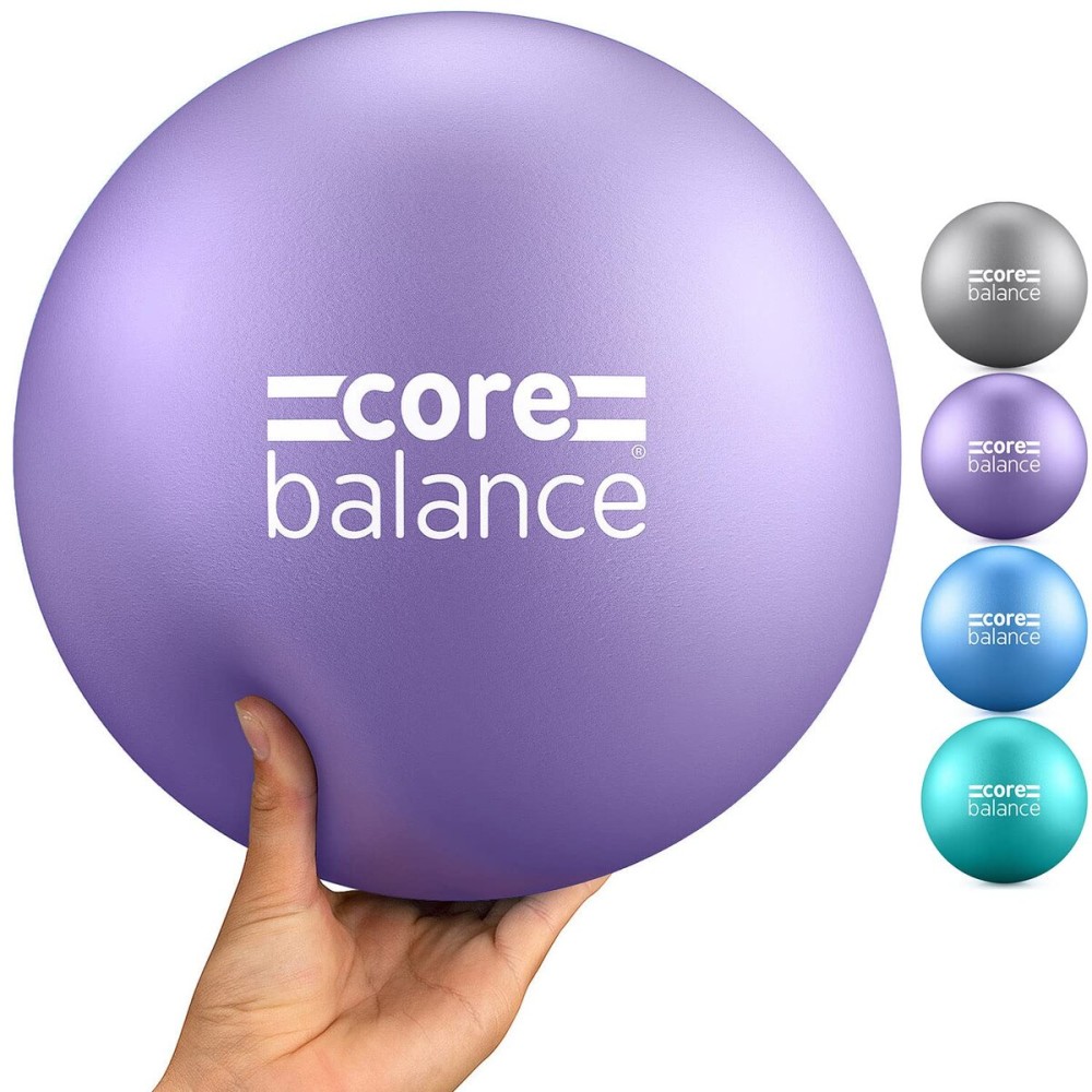 CORE BALANCE Soft Pilates Ball 23cm / 9 Inch, Small Anti Burst, Yoga Exercise Fitness Physiotherapy Physical Training, Inflatable Straw for Easy Inflation, 200kg Weight Capacity