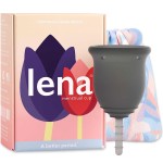 Lena Menstrual Cup Original - Reusable Silicone Period Cup for Regular Flow, 12-Hour Leak-Free Protection, Soft & Comfortable, Beginner-Friendly Design - Small, Gray