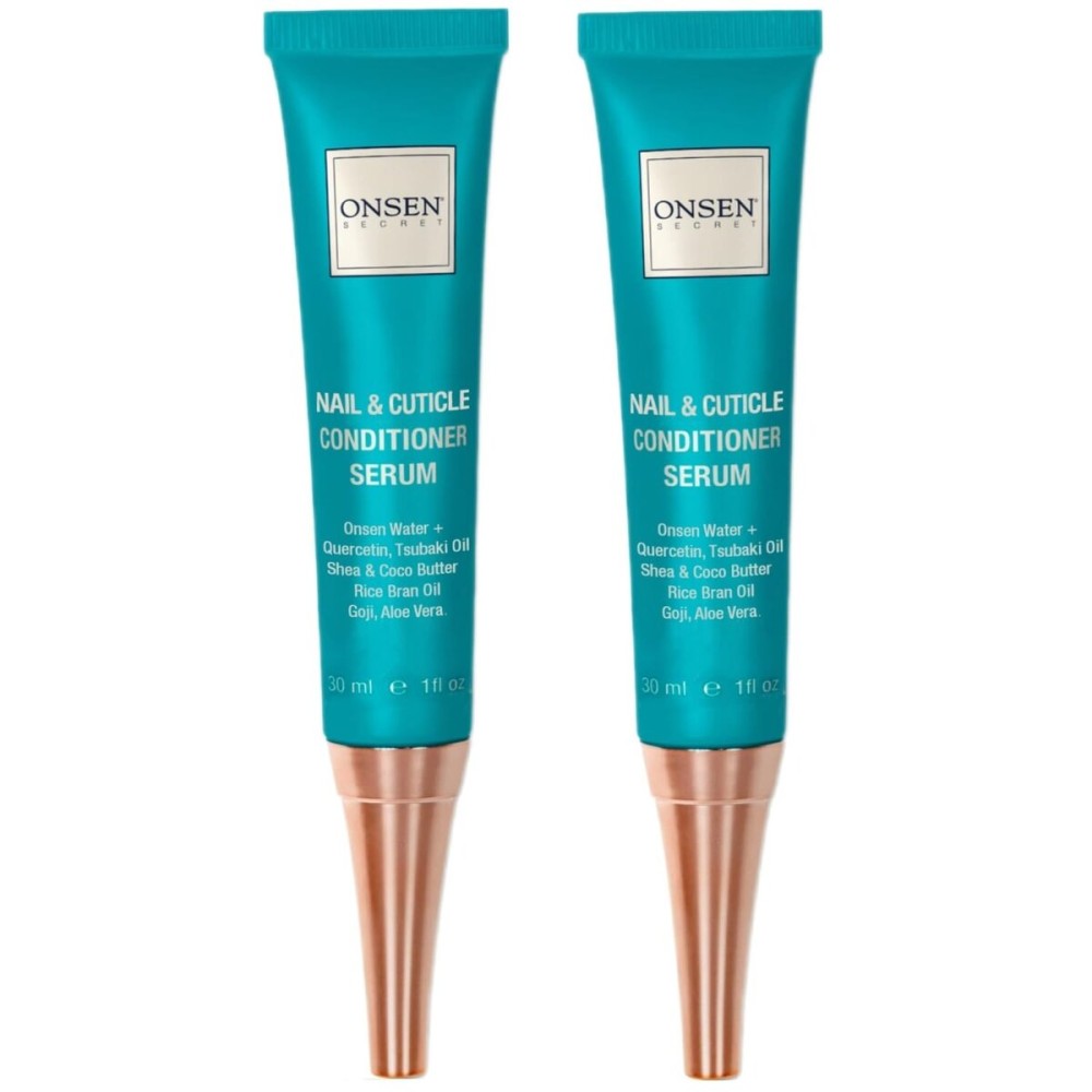 Onsen Nail & Cuticle Cream Treatment w/Japanese Tsubaki, Jojoba & Lavender Oil, Shea Butter - Strengthens Nails, Softens Cuticles - Daily Repair Care (2 Count/30 ml)