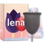 Lena Menstrual Cup Original - Reusable Silicone Period Cup for Heavy Flow, 12-Hour Leak-Free Protection, Soft & Comfortable, Beginner-Friendly Design - Large, Gray