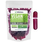 XPRS Nutra Size 0 Empty Capsules - 100 Count Empty Vegan Capsules - Vegetarian Pills - DIY Vegetable Capsule Filling - Veggie Pill Caps for Do-It-Yourself Supplements (Purple Carrot)