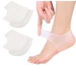 VivoFoot 2 Pairs Gel Heel Protectors, Blister Prevention Heel Sleeves, Silicone Heel Cups & Ankle Protectors for Heel Pain and Cracked Heels Relief for Men and Women