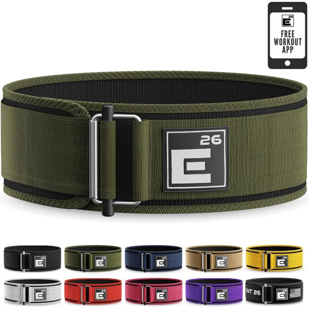 Self-Locking Weight Lifting Belt - Premium Weightlifting Belt for Serious Functional Fitness, Weight Lifting, and Olympic Lifting Athletes| Lifting Belt for Men and Women (Medium, Green)