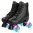 XUDREZ Double Row Adjustable Leather High-Top Roller Skates - Perfect for Indoor Outdoor Adult Use With Bag