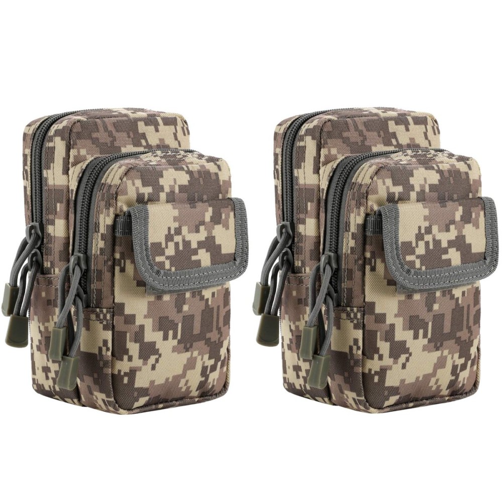 FRTKK 2 Pack Molle Pouches - Tactical Compact Water-Resistant EDC Pouch Small Utility Pouch Bags (Patch Included) (2 Pack-ACU 2)