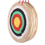 DOSTYLE Traditional Hand-Made Solid Straw Round Archery Target - Coloured Rope Target Face Five Layer for Recurve, Long, Compound Bows