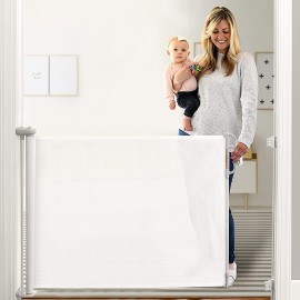 Retractable Baby Gate, Momcozy Extra Wide Mesh Baby Gates for Stairs, 33 Tall, Extends to 71 Wide, Pet Dog Gate for Doorways, Stairs, Hallways, Indoor/Outdoor