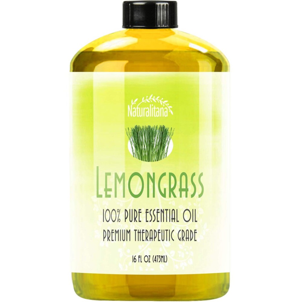 Naturalitana Lemongrass Essential Oil 16 Fl Oz (Pack of 1) Large Bottle for Aromatherapy Diffusers Candles and DIY Crafts
