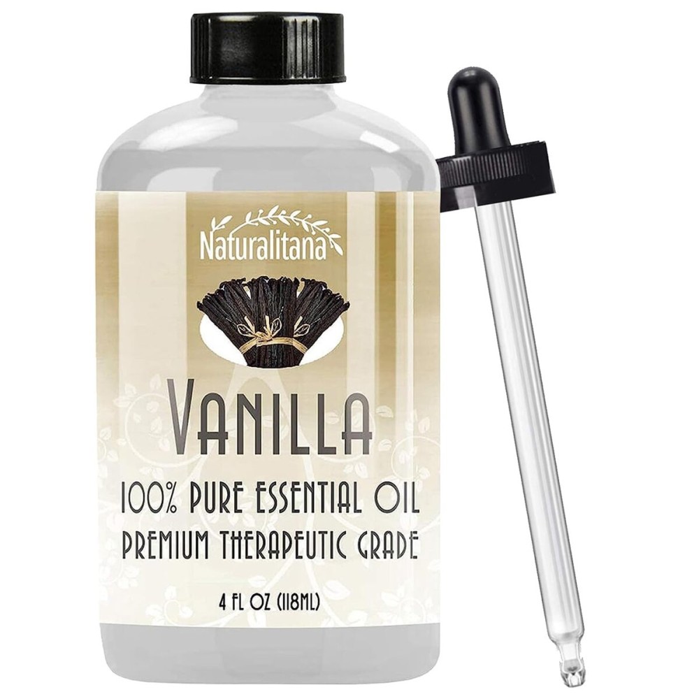 Naturalitana 4oz Vanilla Essential Oil for Diffuser, Soap, Vanilla Bath Bombs, Essential Oil Candle Making & Aromatherapy
