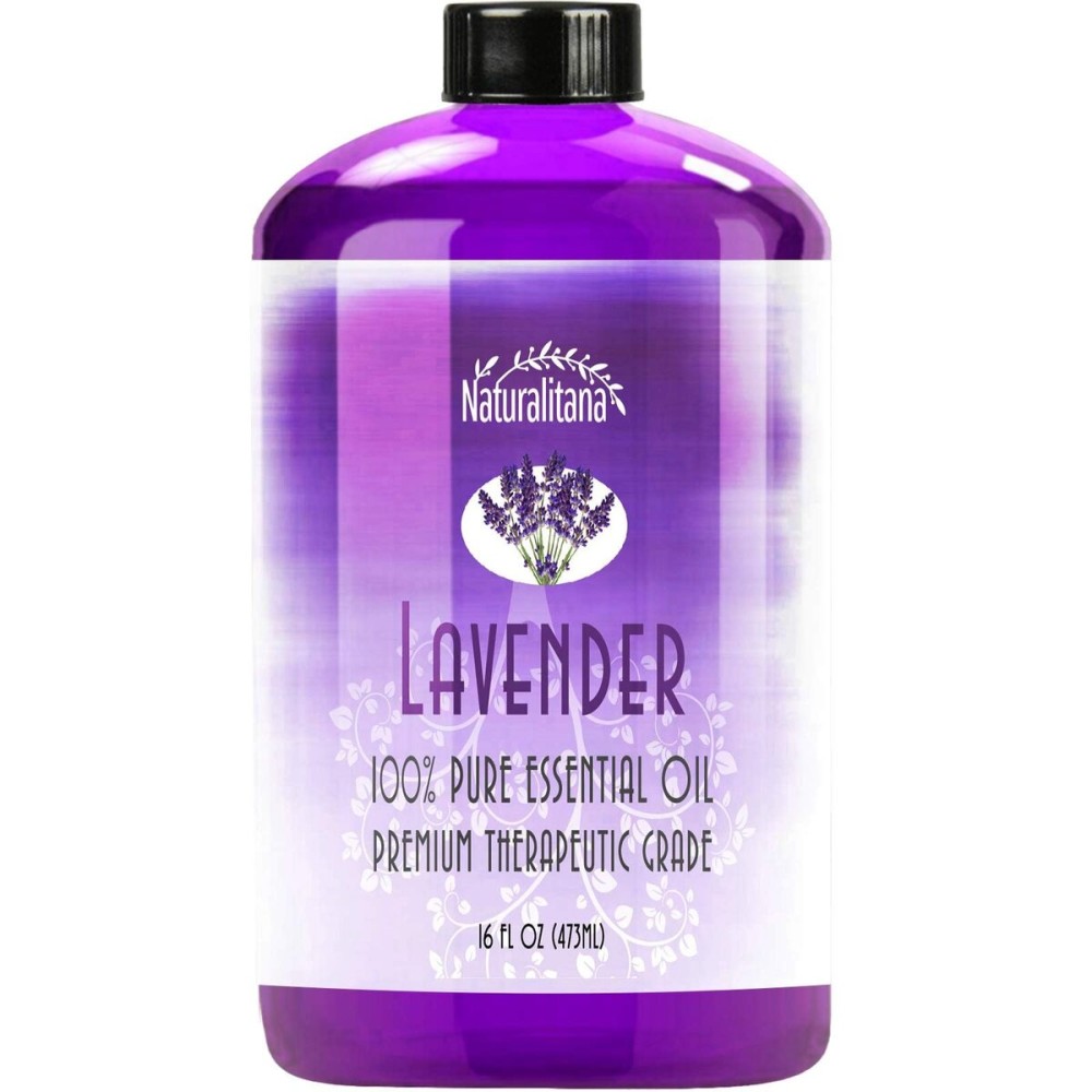 Naturalitana Lavender Essential Oil Pure Essential Aromatherapy Oil for Diffuser, Soap, Bath Bombs, Candles, and Soap Making (16oz)
