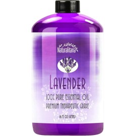 Naturalitana Lavender Essential Oil Pure Essential Aromatherapy Oil for Diffuser, Soap, Bath Bombs, Candles, and Soap Making (16oz)