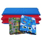 KinderMat 1.5 Thick + PBS Kids Adventure Kit - 2 Washable Covers - 47 x 22, Special Edition - Safari Party and Space Explorer - Value Bundle Great for Daycare & Family Households