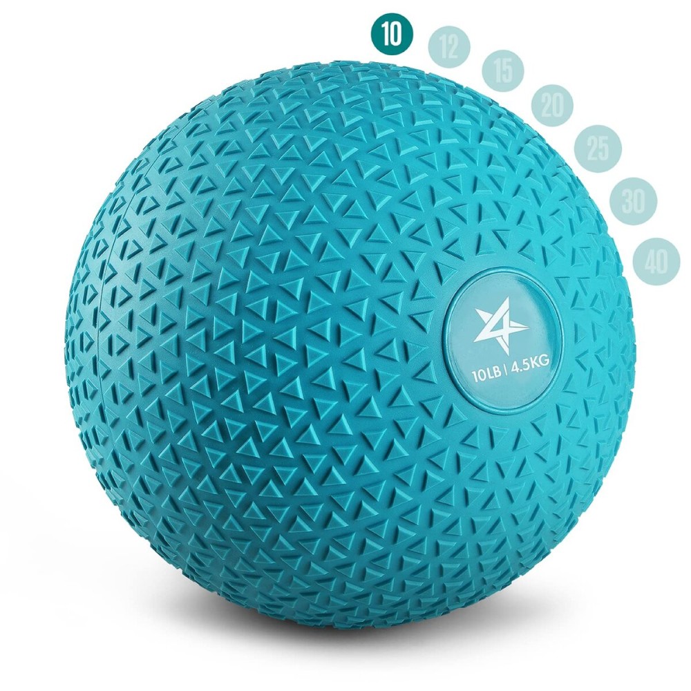Yes4All Slam Balls, 10-40lb Weighted Ball Weight, Durable PVC Sand Filled Workout Dynamic Slam Ball for Strength Training, Triangle, Teal, 10lbs