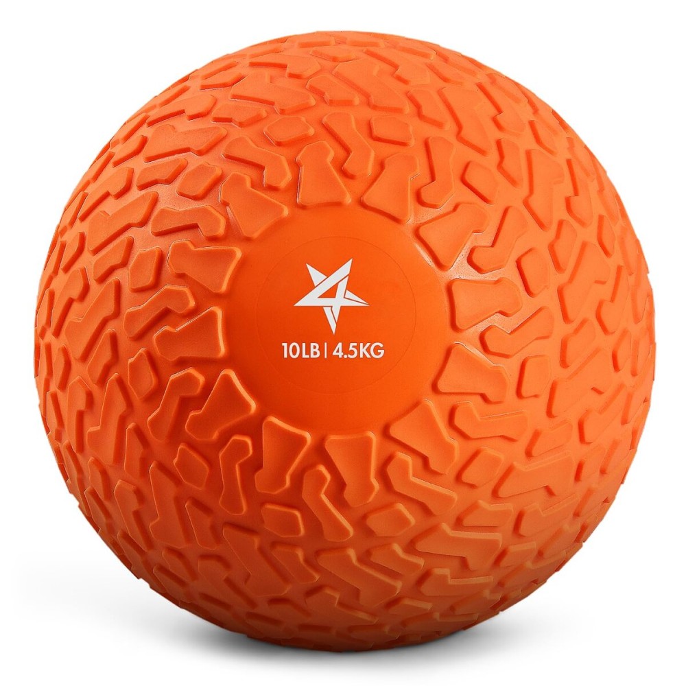 Yes4All 10 lbs Slam Ball for Strength, Power and Workout - Fitness Exercise Ball with Grip Tread & Durable Rubber Shell (10 Lbs, Orange), Orange beast, 10lbs