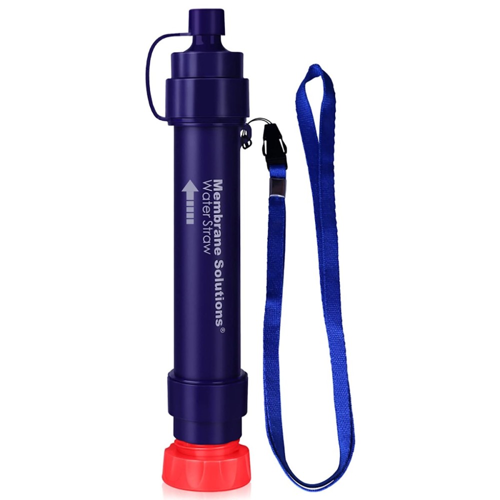 Membrane Solutions Water Filter Straw S2, NSF/ANSI 42&372&401 Certified, 4-Stage 0.1 m Portable Water Purifier with Replaceable Filter, 5,000L Capacity for Camping, Hiking, Survival and Emergency- 1P