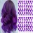 TOFAFA 16 Pcs Colored Hair Extensions Curly Wavy Clip in Synthetic Hairpiece Streak for Girls Women Kid, Multi-colors Party Highlights Cosplay Festival Gift(Purple)