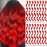 TOFAFA 16 Pcs Colored Hair Extensions Curly Wavy Clip in Synthetic Hairpiece Streak for Girls Women Kids,Colorful Party Highlights Christmas New Year Cosplay Festival Gift(Red)