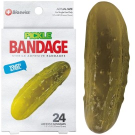 BioSwiss Bandages, Pickle Shaped Self Adhesive Bandage Set, Latex Free, Sterile Wound Care, 24 Count
