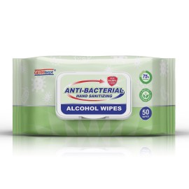 Advanced 75% Alcohol Antiseptic Hand Sanitizer Multipurpose Wipes (50 Count x 1 Pack = 50 Wipes)