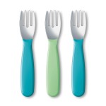 NUK Kiddy Cutlery Forks, Durable Stainless Steel, BPA & Latex-Free, 18+ Months, Pack of 3