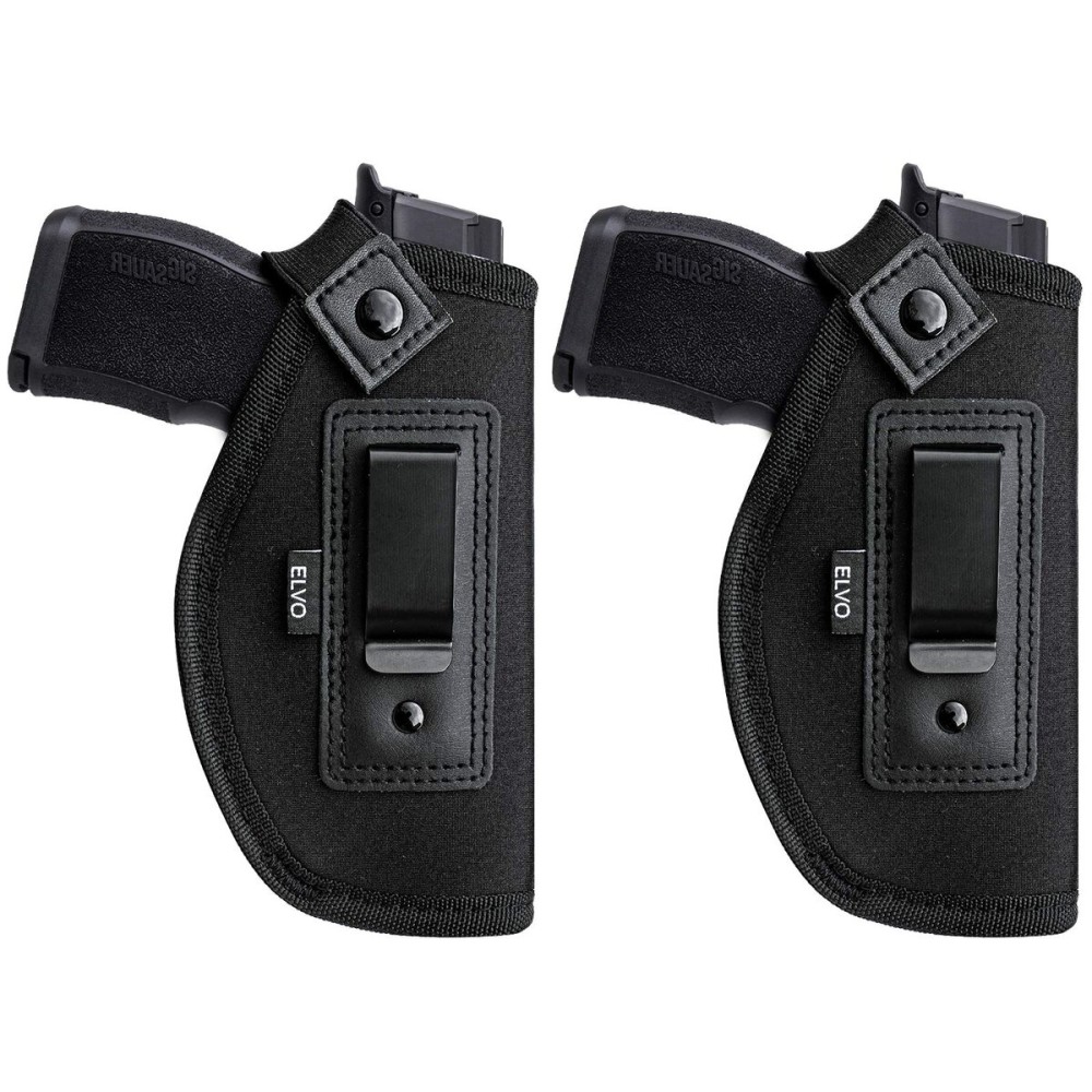 2 Pack Universal IWB Gun Holster for Concealed Carry, Inside The Waistband Pistols Holsters, Fits All Firearms S&W M&P Shield 9/40 Taurus PT111 G2 P320 Glock 17 19 26 27 42 43