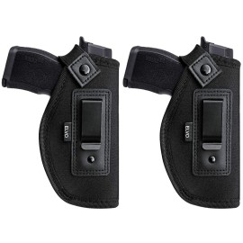 2 Pack Universal IWB Gun Holster for Concealed Carry, Inside The Waistband Pistols Holsters, Fits All Firearms S&W M&P Shield 9/40 Taurus PT111 G2 P320 Glock 17 19 26 27 42 43