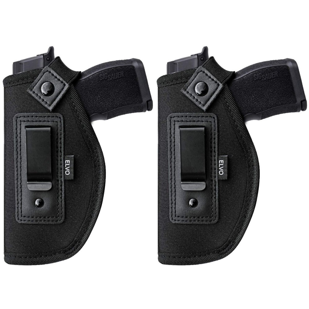 2 Pack Universal IWB Gun Holster for Concealed Carry, Inside The Waistband Pistols Holsters, Fits All Firearms S&W M&P Shield 9/40 Taurus PT111 G2 Sig Sauer P320 Glock 17 19 26 27 42 43