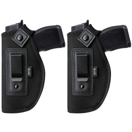 2 Pack Universal IWB Gun Holster for Concealed Carry, Inside The Waistband Pistols Holsters, Fits All Firearms S&W M&P Shield 9/40 Taurus PT111 G2 Sig Sauer P320 Glock 17 19 26 27 42 43