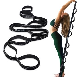A AZURELIFE Premium Durable Stretch Straps with Loops, Stretching Strap for Physical Therapy, Multi-Loop Yoga Strap Fitness Exercise Strap for Yoga, Pilates, Dance, Flexibility&Exercise