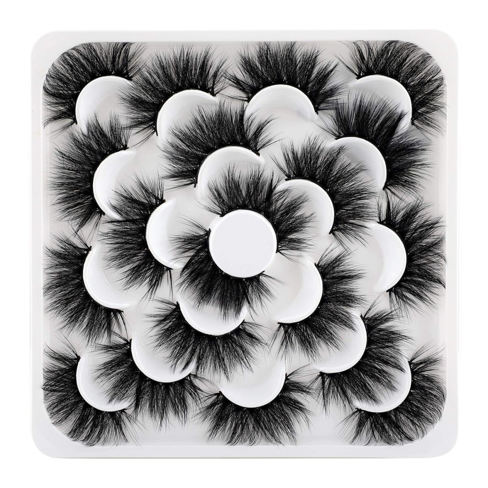 6D Mink Lashes Eyelashes Volume Dramatic Wispy Lashes Mink zanlufly 22MM Long False Eyelashes Luxury Crossed Soft Volume Reusable 10 Pairs Lashes Pack