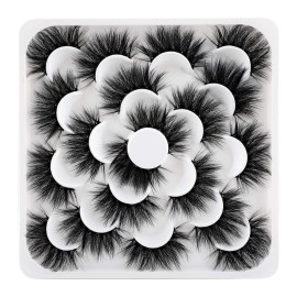 6D Mink Lashes Eyelashes Volume Dramatic Wispy Lashes Mink zanlufly 22MM Long False Eyelashes Luxury Crossed Soft Volume Reusable 10 Pairs Lashes Pack