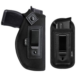 ELVO 2 Pack Universal IWB Gun Holster for Concealed Carry, Inside The Waistband Pistols Holsters, Fits All Firearms S&W M&P Shield 9/40 Taurus PT111 G2 Sig Sauer P320 Glock 17 19 26 27 42 43, Right