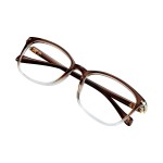 VisionGlobal Blue Light Blocking Glasses for Women, Anti Eyestrain, Computer Reading, TV Glasses, Stylish Square Frame, Anti Glare(Clear Brown,+5.75 Magnification)