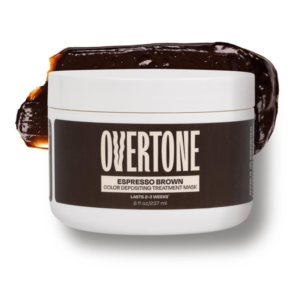 Overtone Semi Permanent Hair Color Conditioner, Espresso Brown, 8 oz, Nourishing, Damage-Free, Color Depositing Mask for All Hair Types with Shea Butter & Coconut Oil, Vegan & Cruelty-Free