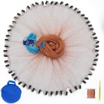 Drasry Fishing Cast Net with Heavily sinkers for Saltwater Freshwater Bait Trap Throw Net. Size 4ft to 10ft Radius (Tire line, 7FT /210cm Radius)