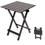 SUNNYFEEL Folding Camping Table - Lightweight Aluminum Portable Picnic Table, 18.5x18.5x24.5 Inch for Cooking, Beach, Hiking, Travel, Fishing, BBQ, Indoor Outdoor Small Foldable Camp Tables