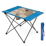 SUNNYFEEL Outdoor Folding Table | Lightweight Mesh Compact Camping Table, Roll Up Top 2 People Portable Camp Tables with Carry Bag for Picnic/Cooking/Beach/Travel/BBQ