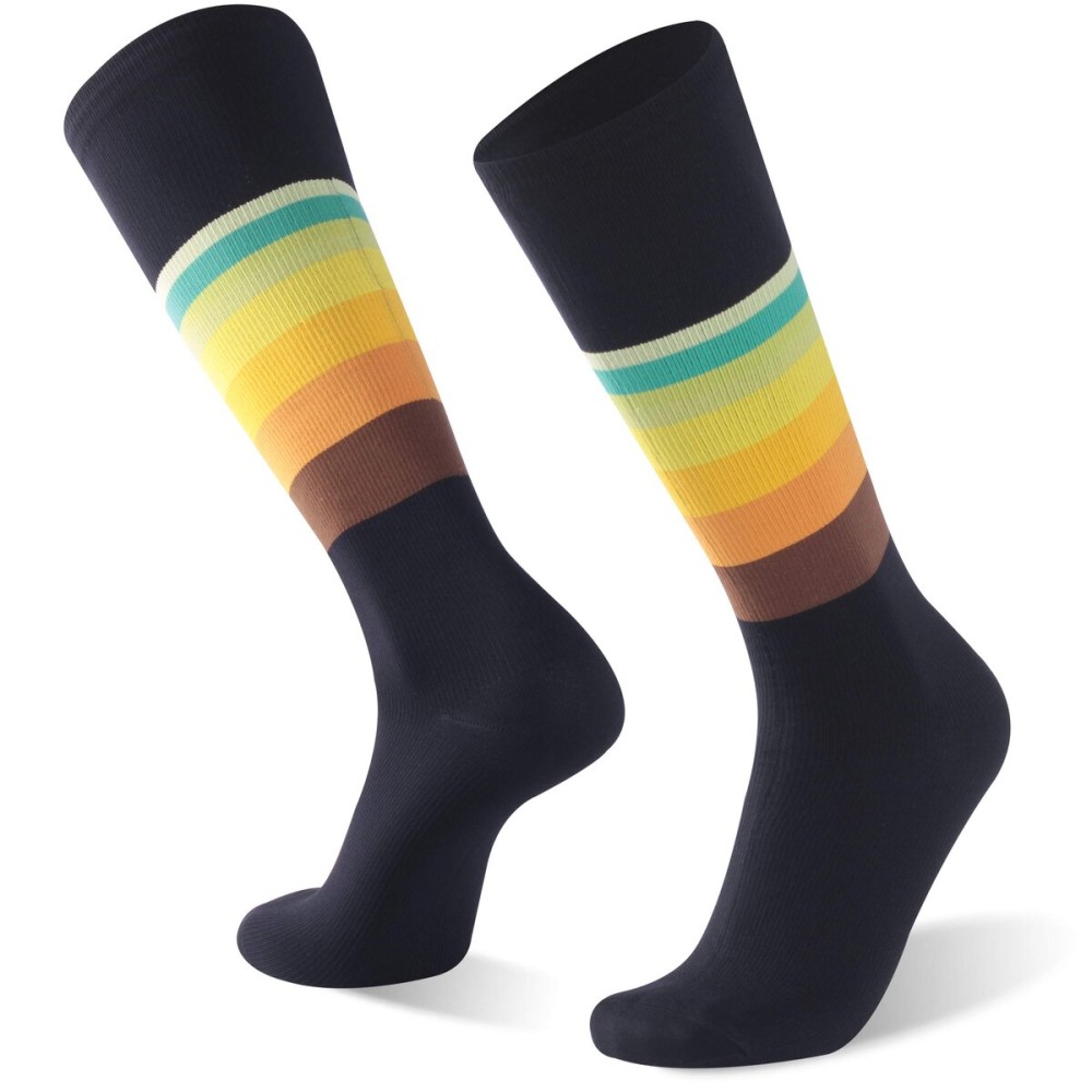 RANDY SUN Waterproof Breathable Graduated Compression Socks(20-30 mmHg), Unisex Cycling Running Trekking Climbing Socks, 1 Pair-Black-Knee High Socks,Medium