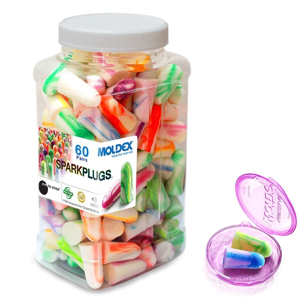 MOLDEX Soft Foam Earplugs Softies Ear Plugs for Sleeping, Snoring, Work, Travel, Shooting -33dB Highest NRR Made in USA (Bottle Pack, 60 Pairs)