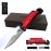 ALBATROSS 6-in-1 Modern Damascus Steel Folding Pocket Knives with LED Light,Seatbelt Cutter,Glass Breaker,Magnesium Fire Starter,Bottle Opener;Multi-Function Emergency Tool(Red-DA)
