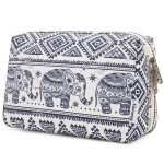 Narwey Cute Makeup Bag Travel Cosmetic Bag Organizer Toiletry Bag Make Up Bags with Compartments for Women Girls (Large, Elephant)