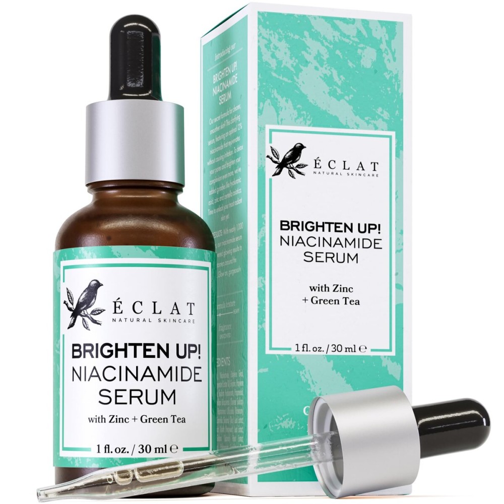 Eclat Skincare Clarifying Niacinamide Serum - 12% Niacinamide with Zinc PCA & Hyaluronic Acid - Hydrating & Soothing Formula - Facial Serum for Minimizing Pores - Stocking Stuffers for Women 1 Fl Oz