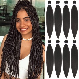 Alrence Pre Stretched Braiding Hair Long Braid 30 Inch 8 Packs Professional Braiding Hair Extensions Synthetic Crochet Twist Braids (30 Inch,4)